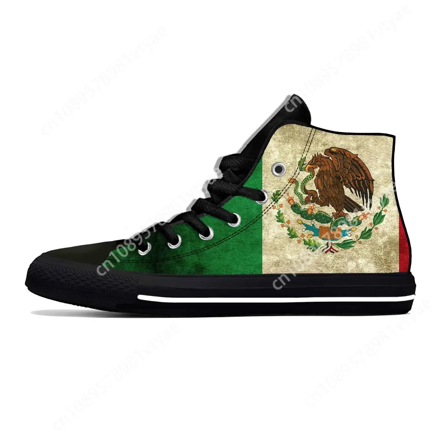 Mexico Mexican Flag Patriotic Pride Fashion Funny Casual Cloth Shoes High Top Comfortable Breathable 3D Print Men Women Sneakers