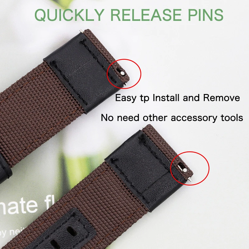 Correa de nailon de 22mm para Samsung Galaxy watch 3, banda de repuesto de 45mm y 46mm, Classic Gear S3, Amazfit, HUAWEI Watch GT2