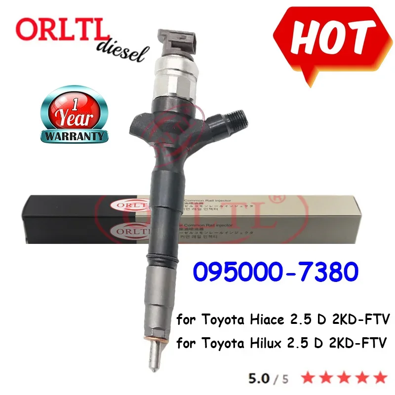 

ORLTL Genuine Fuel Injector 095000-7380 7380 OEM 095000-7381 095000-7382 for Denso Toyota Hilux 2.5 D 2KD-FTV