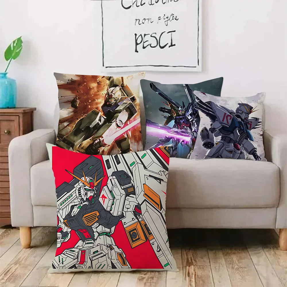 Anime G-Gundam Pillow Covers Cartoon Sofa Decorative Home Double-sided Printing Short Plush Cute Cushion Cover