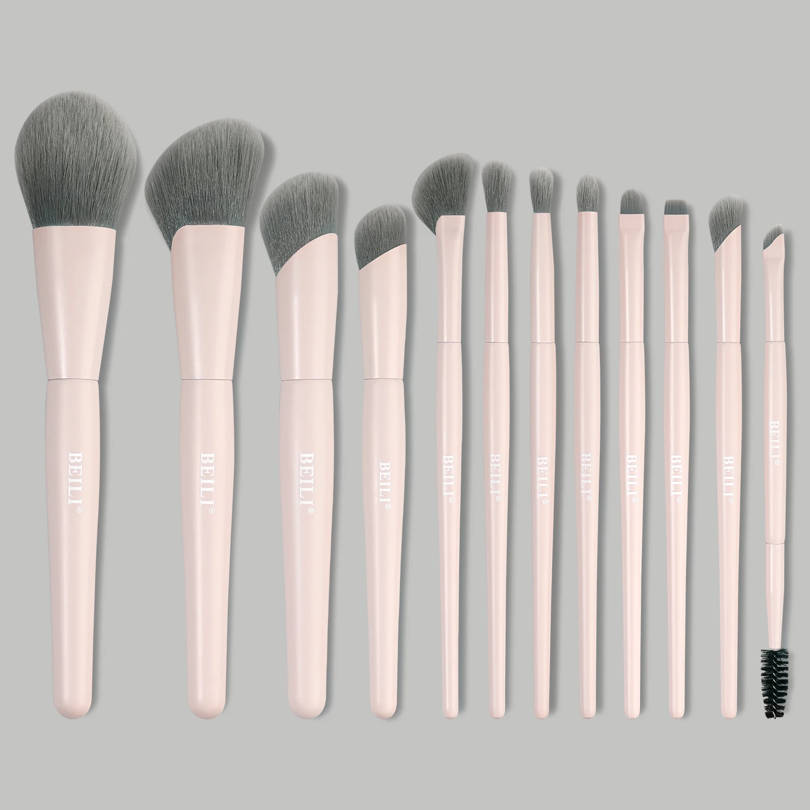 Customizable Professional Pink Makeup Foundation Brush Set High Quality Vegan Beauty Face Brushes Kit Private Label With Bag