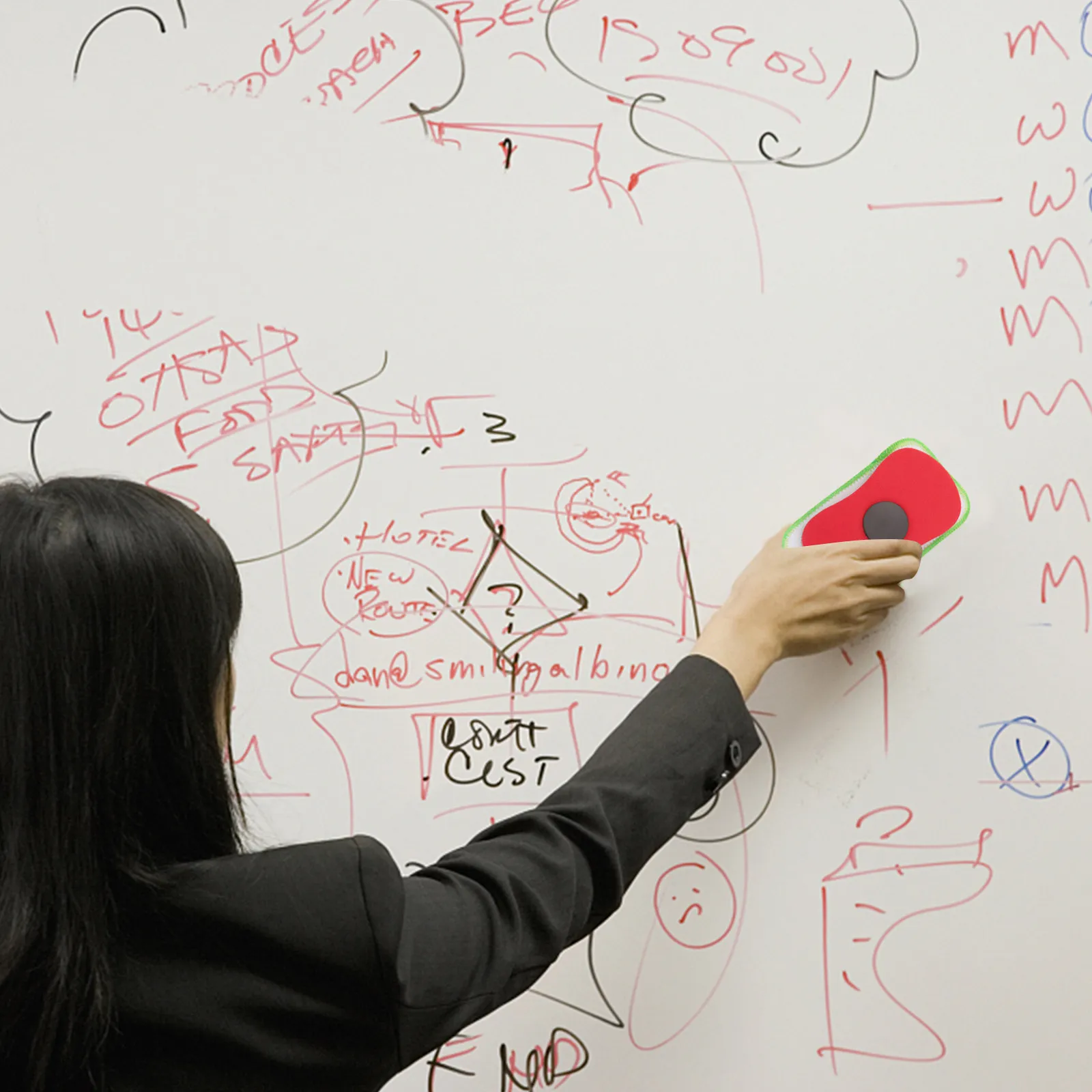 

2 шт. магнитных стирающих губки для досок, моющиеся, без пыли, для черных и белых досок, многоразовые, для школы и класса, для демонстрационных досок