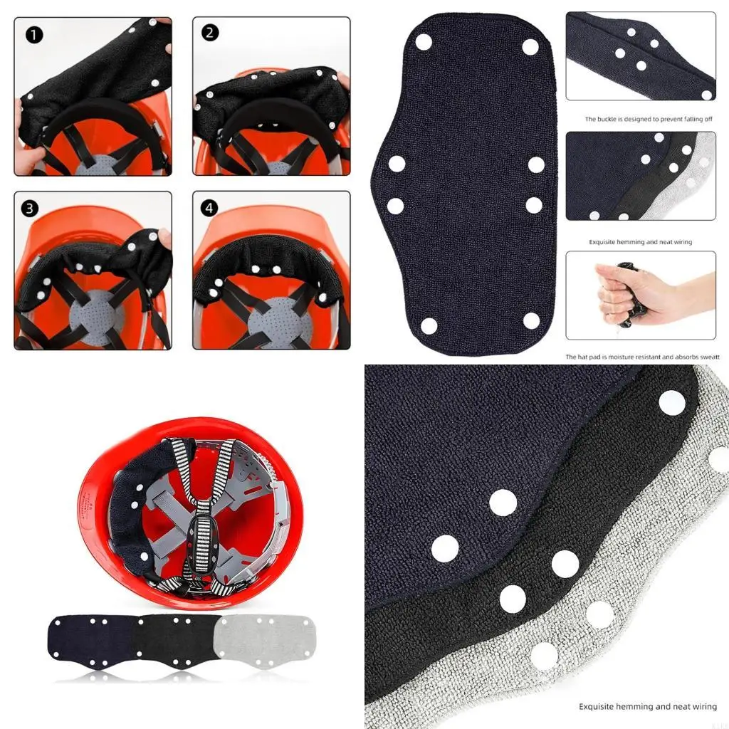 

6pcs Helmet Sweatband Inserts with Clips Ventilated Padding Helmet Sweatproof
