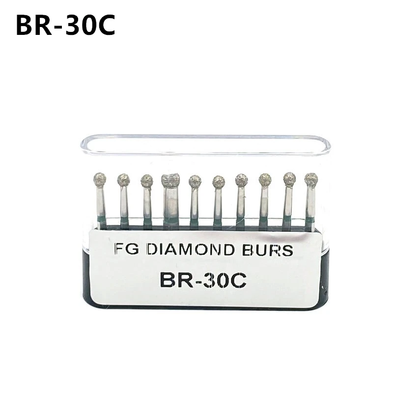 

10pcs/pack Round Head Dental Diamond Burs for High Speed Handpiece Burs Dentist Polish Tools BR-30C