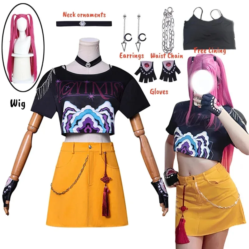 Anime KPop Demon Hunters Mira Cosplay disfraz peluca Huntrix traje fiesta de Halloween para mujeres niñas carnaval