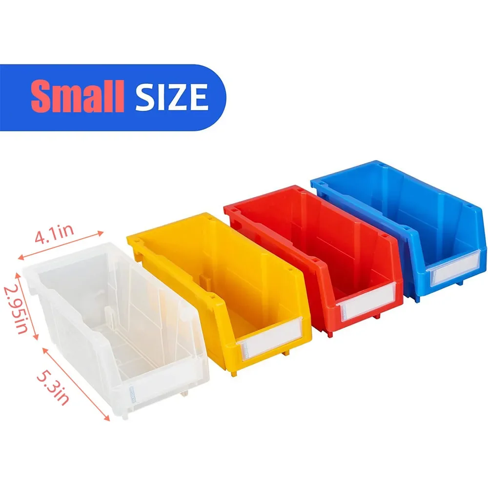 Plastic Stackable Tool Garage Storage Box,Workshop Storage Bins,Stacking Container for Garage,Small Parts Screw Organization