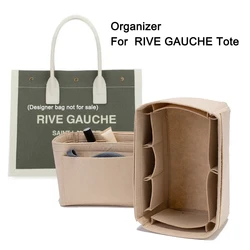 Felt Bag Organizer For RIVE GAUCHE TOTE BAG with Big Ipad Pouch,Purse Storage Insert Makeup Bag,Women Handbag Inner Liner Shaper