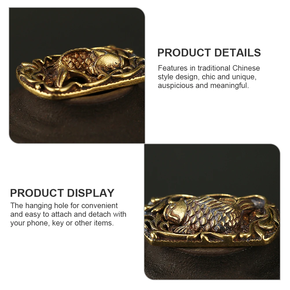 

3 Pcs Koi Keychain Pendant Traditional Handmade to Ward off Evil Spirits Compact Keychains Brass