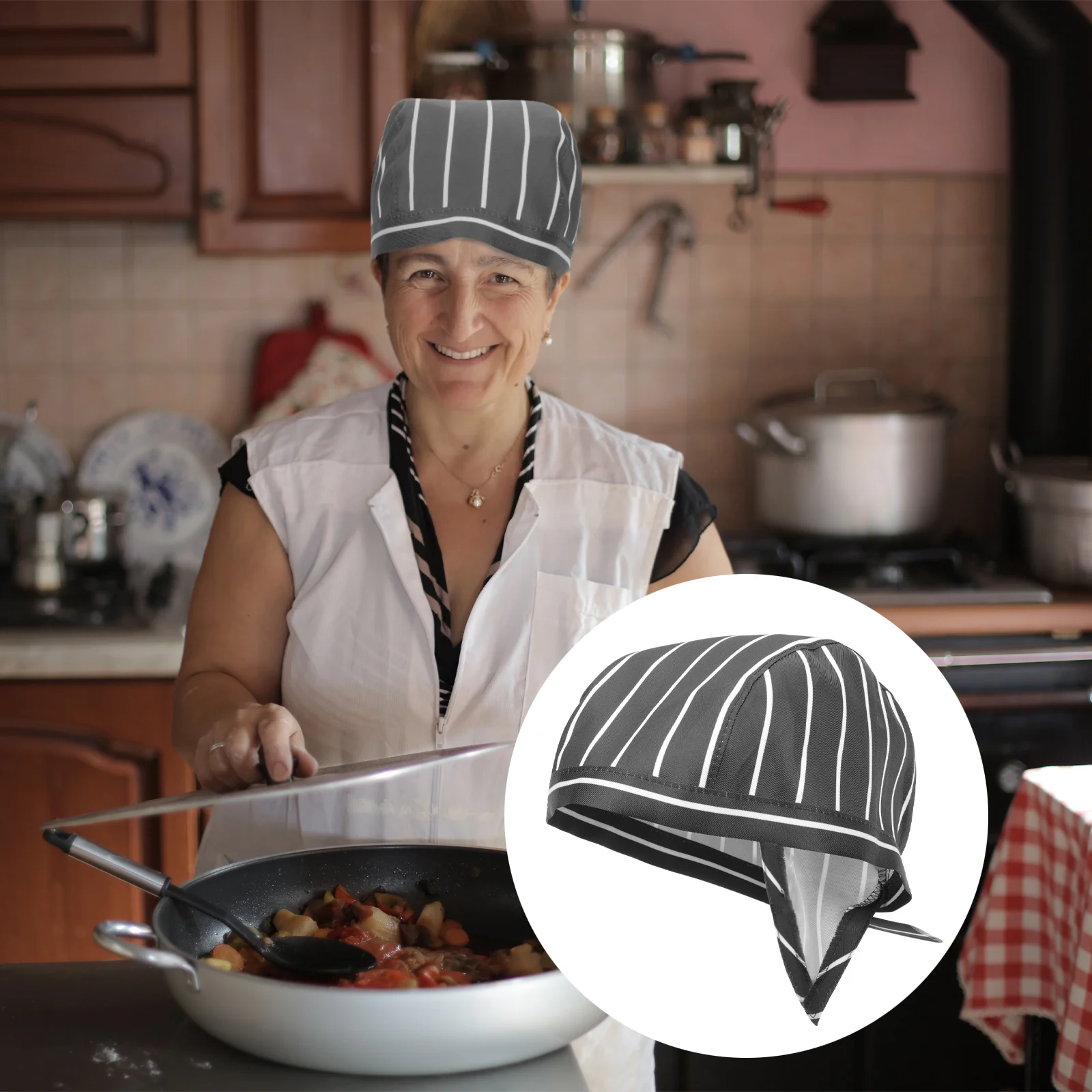 2 Stück atmungsaktive Kochmützen, Unisex, schwarz, weiß, Baumwolle, für Küche, Kochen, Catering, Restaurant, Kochmützen, Küchenbedarf
