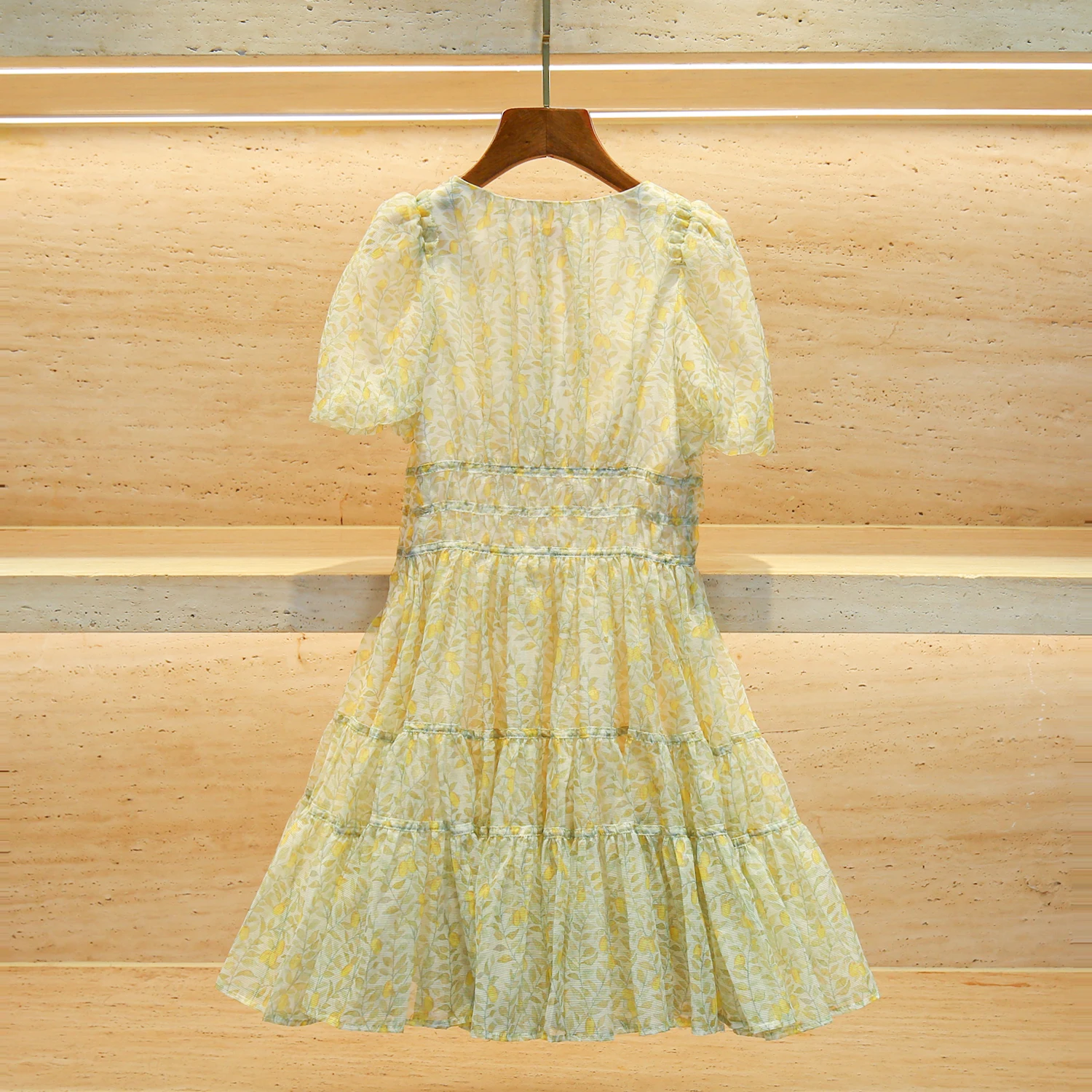 E verão longo floral imprão com decote em v vestido f bolo em camadas saia linha a manga curta cintura alta ...