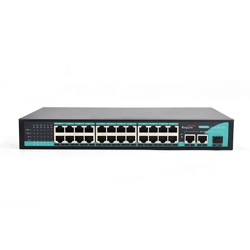 

Wanglink AI POoE Switch 24 Ports Network PoE Switch Support 250M Extend 2 Gigabit Uplink PoE Switch