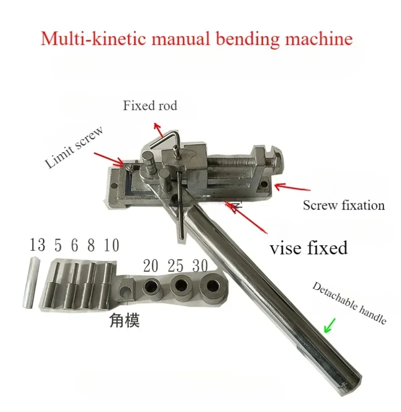 Manual Bending Machine Tool DIY Pipe Bending Machine Suitable for All Kinds Bendable Metal Wire Flat Iron Materials