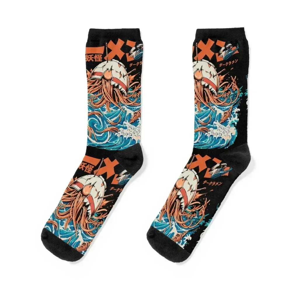 

Black Dark Great Ramen off Kanagawa Socks Stockings new in's winter thermal Girl'S Socks Men's