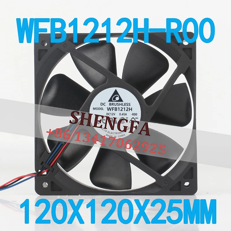 

Вентилятор охлаждения Delta 12025 120x120x25 мм, 12 см, 12В 0.45А, с измерением скорости, высокий объем воздухопотока, WFB1212H-R00