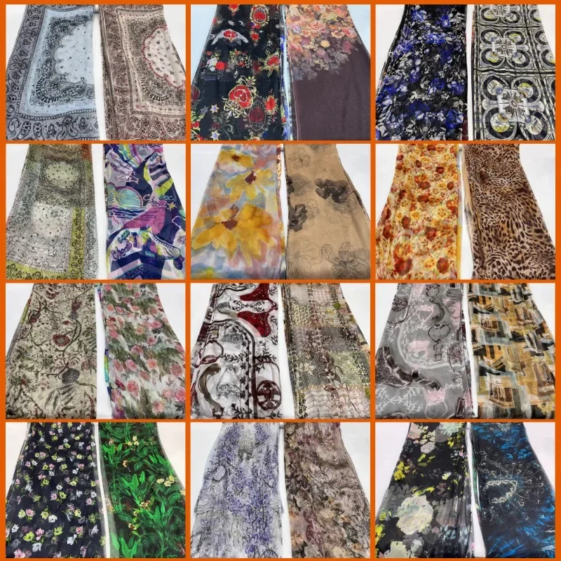 Chiffon Printed Fabric By The Yard Fashion Runway Clothing Dress Apparel Sewing Fabric Meters Diy Material Wholesale Cloth