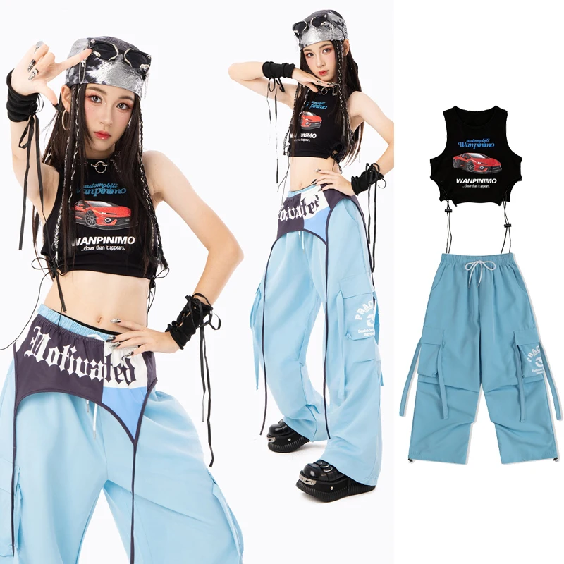gilet-nero-per-bambini-pantaloni-larghi-blu-abbigliamento-da-ballo-jazz-per-ragazze-abbigliamento-da-ballo-di-gruppo-costume-da-ballo-hip-hop-xh5108