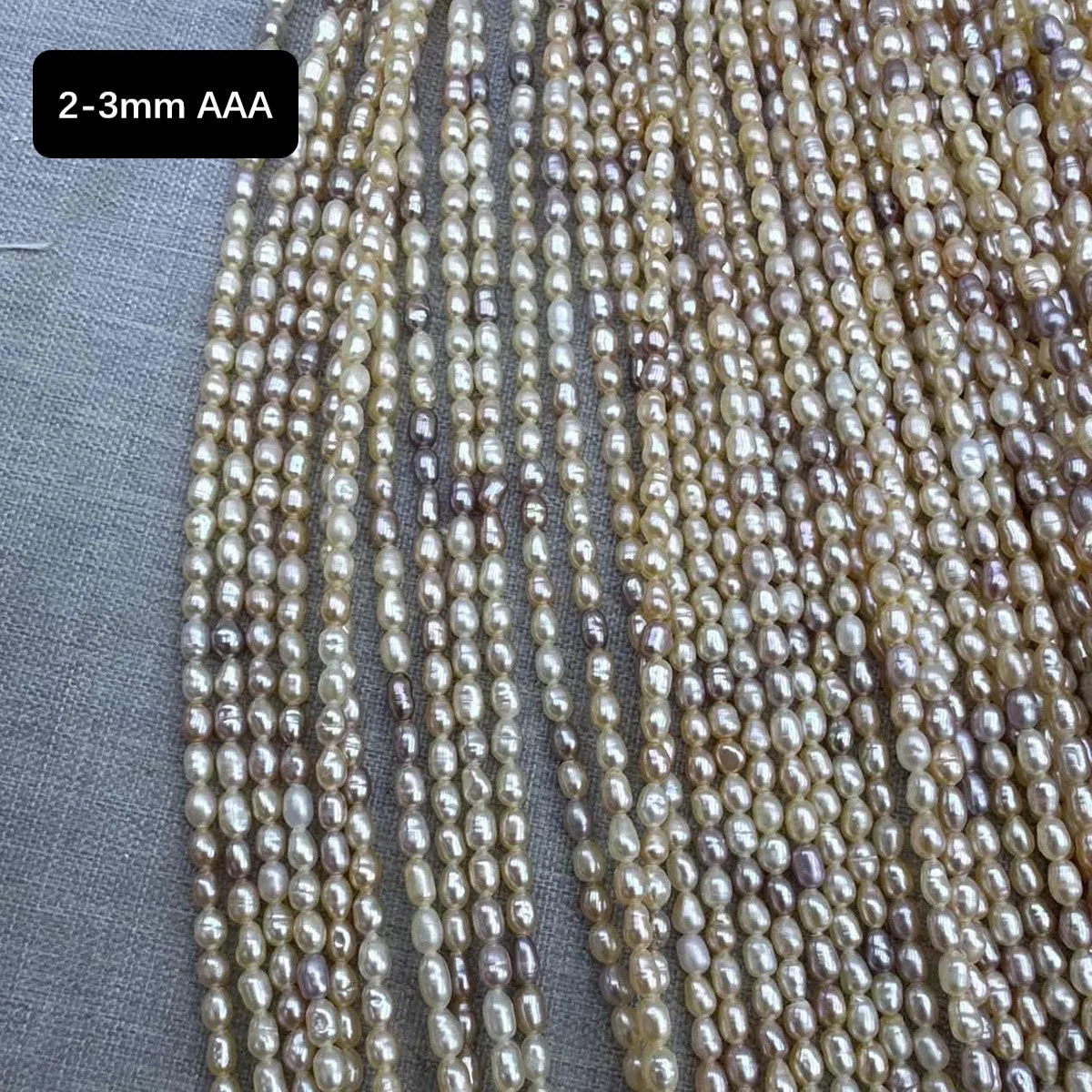 

2-3mm AAA Sparkling Natural Freshwater Pearl Mixed Color Rice Semi-finished Loose Bead for Jewelry Making DIY Necklace Bracelet