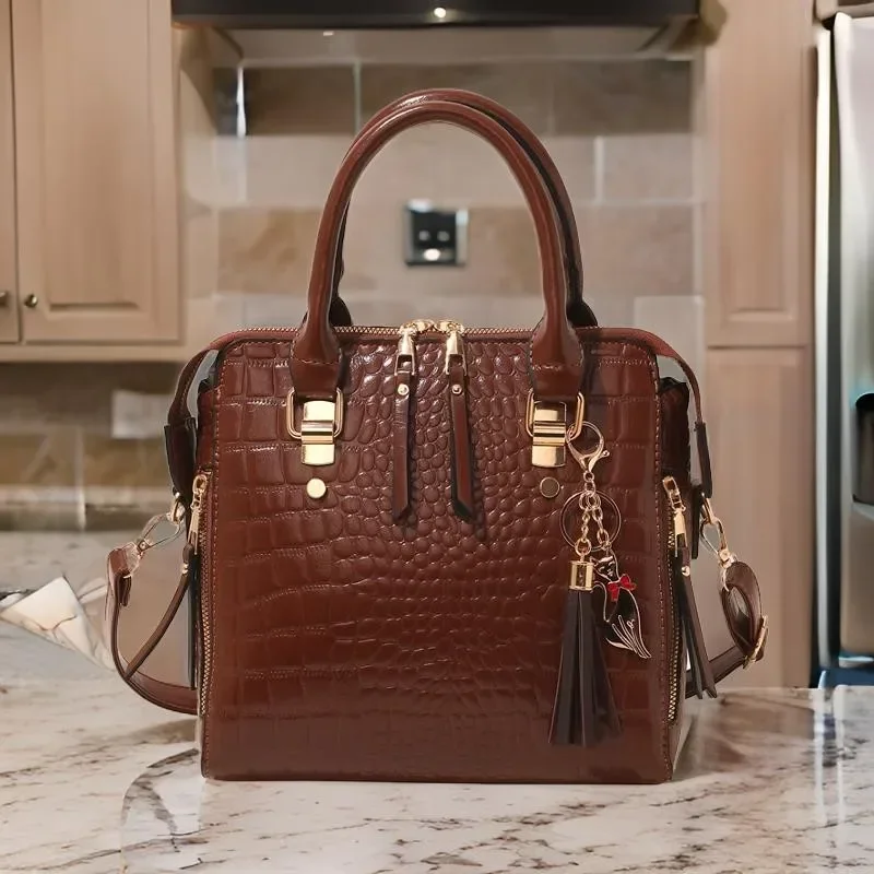 

Модная однотонная кожаная сумка со съемной цепочкой - женская сумка через плечо с дизайнерским буквенным логотипом Paris