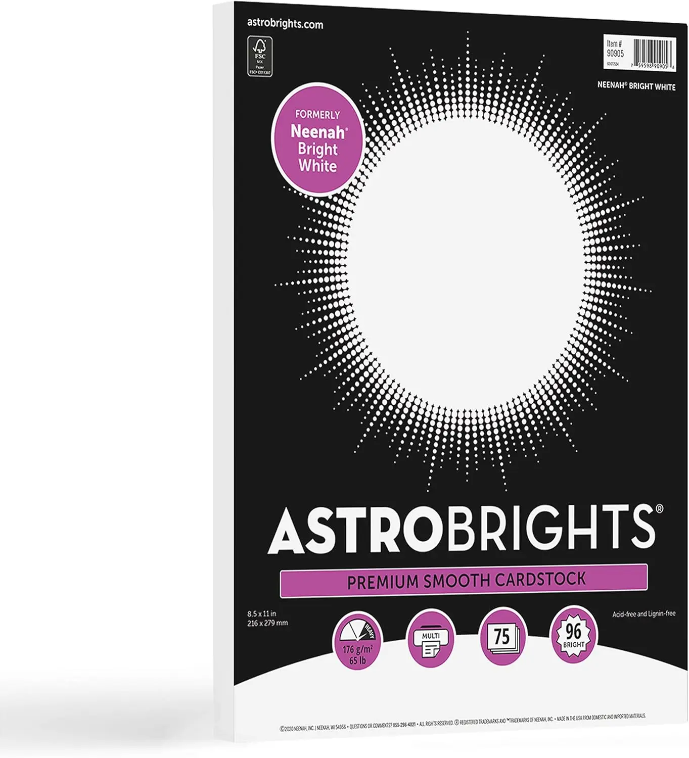 

Bright White Cardstock 8.5x11 65lb 176gsm 75 Sheets Smooth Finish for Inkjet Laser Copier