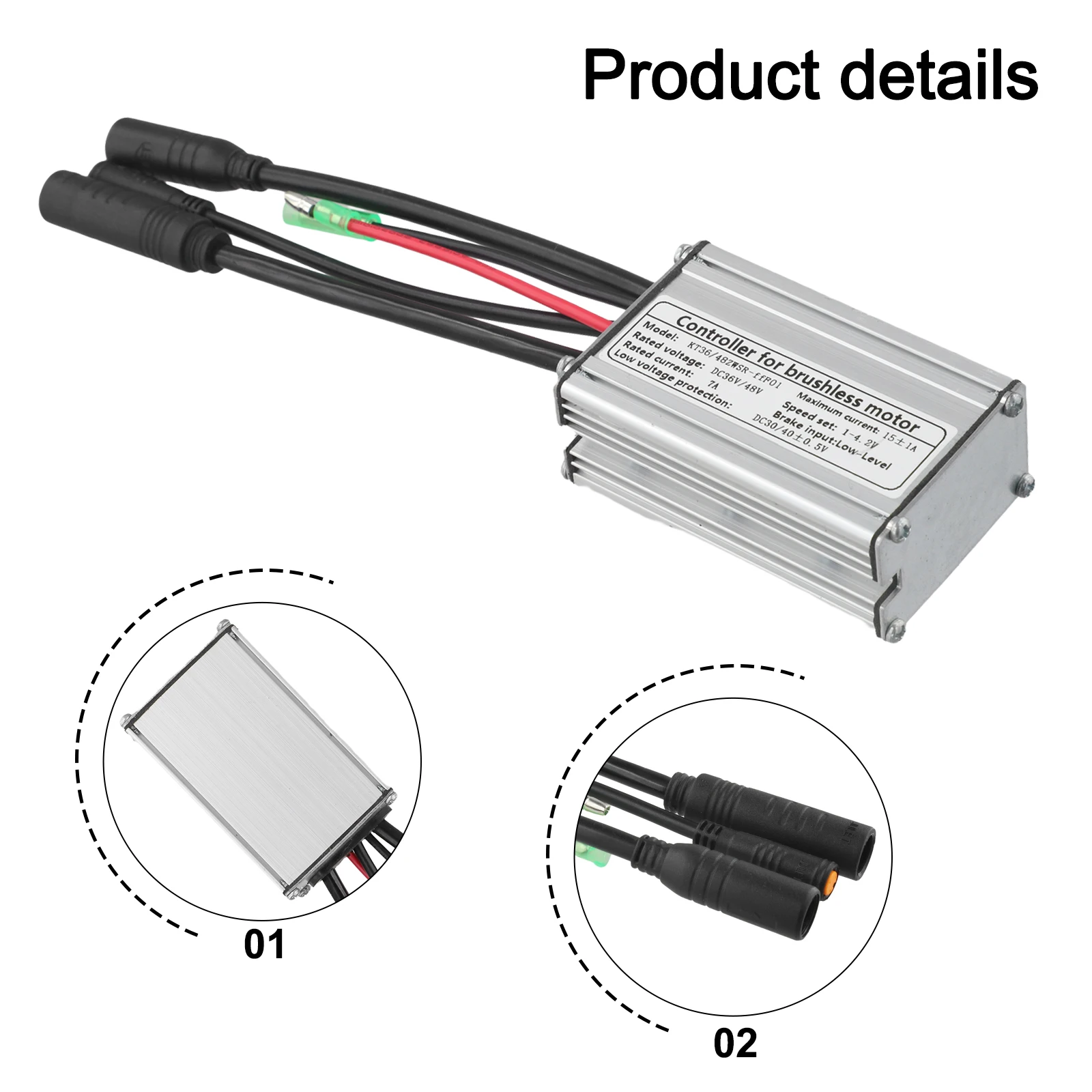 

3648V Controller for 15A Ebike Waterproof Joint Design 6 Month Coverage Compatible with For 250W Brushless Series Motor