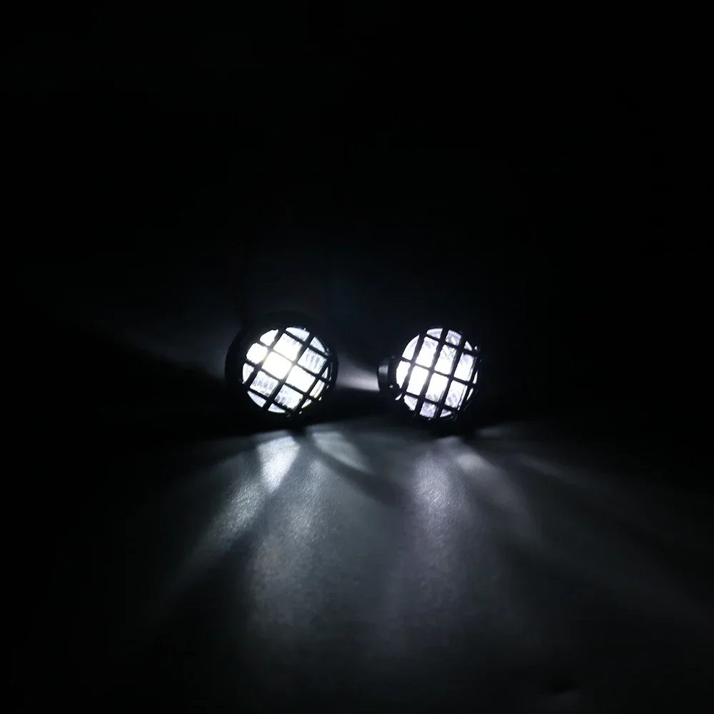 RC カーラウンド LED ヘッドライト ブラケット付き 1/10 クローラー TRX4 TRX6 アキシャル SCX10 III YK4082 CC01 用、防水オフロードライト