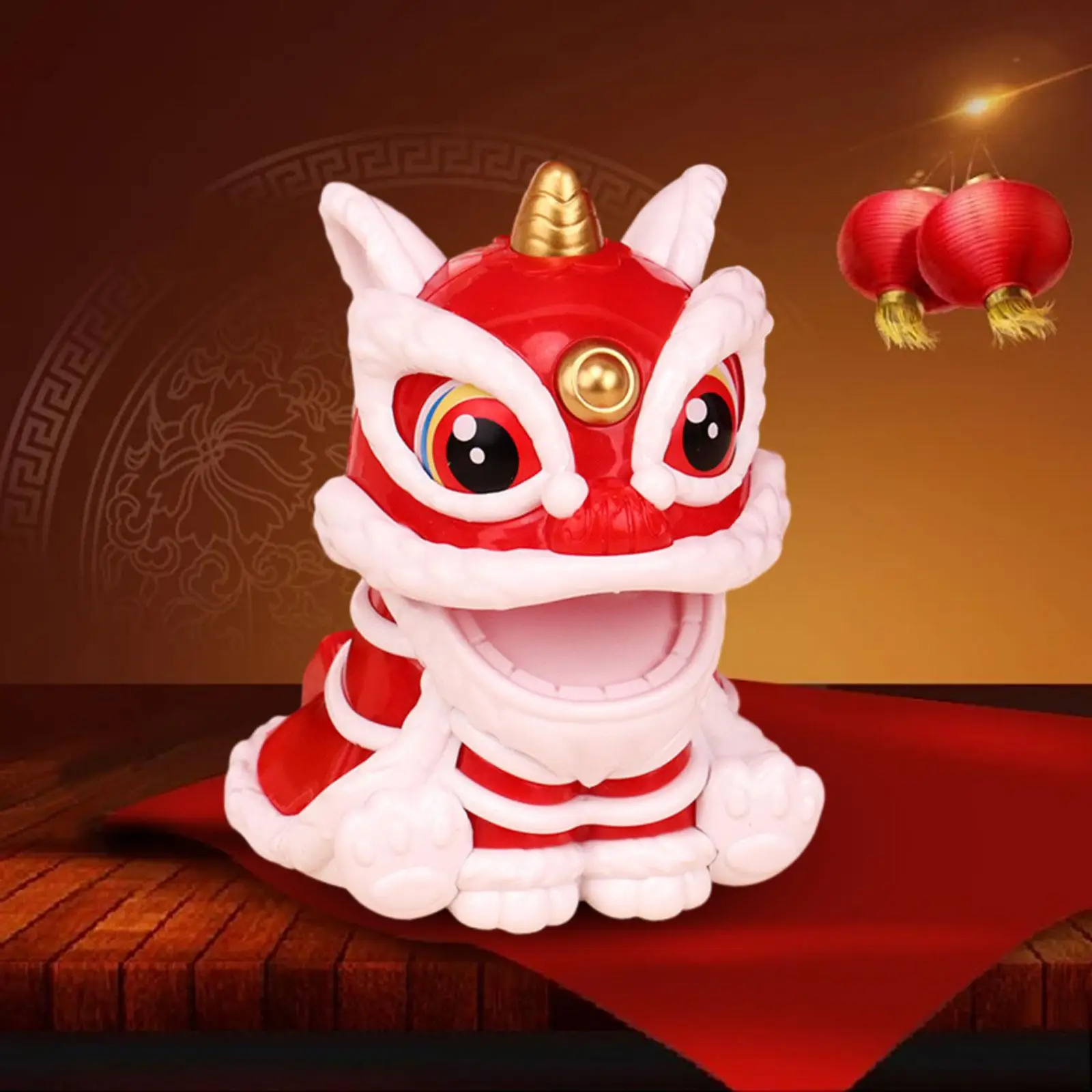 Wake Lion Ornament Figures Chinese Style Table Sculpture Vivid Tabletop Ornament Bobblehead Figure for Housewarming Home