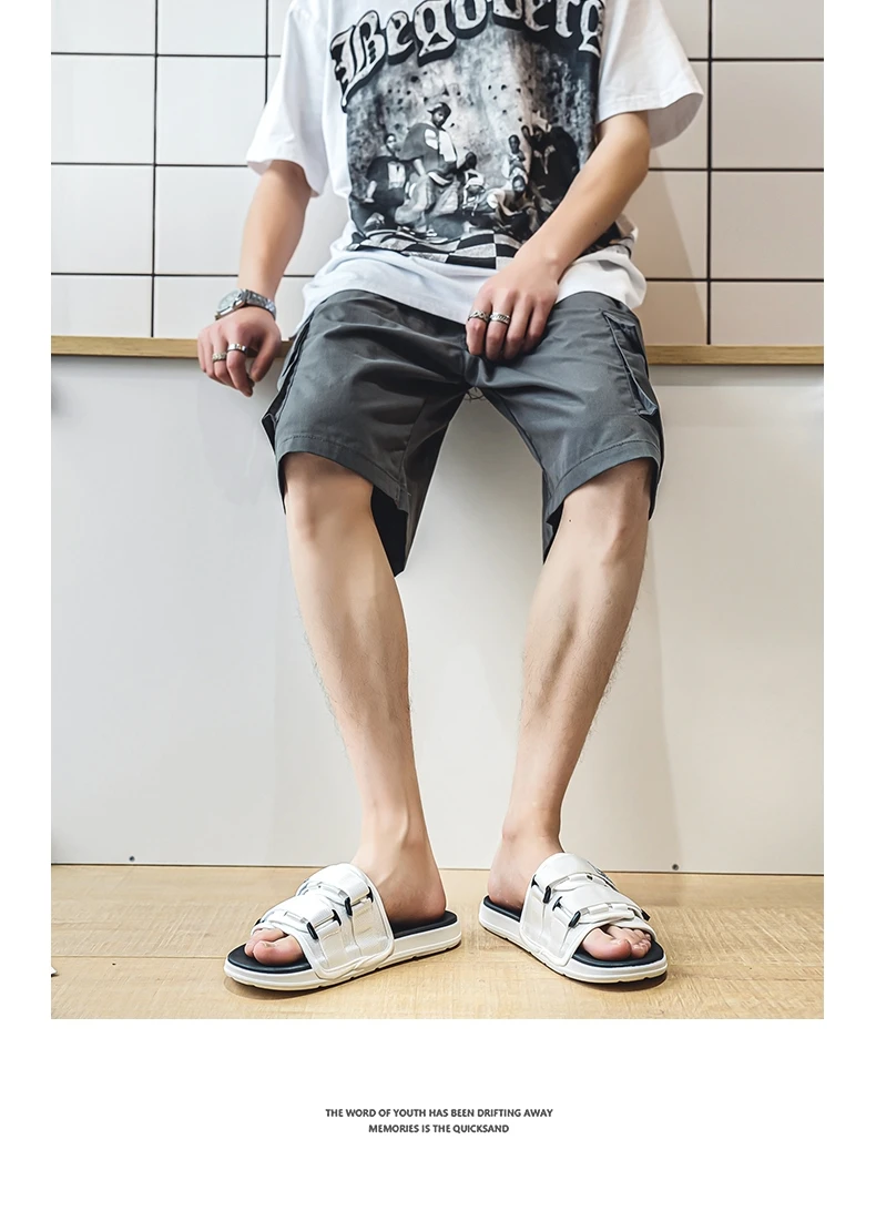 Herren Outdoor-Hausschuhe, für den Innenbereich, lässige Hausschuhe, rutschfest, weicher Boden, Hakenschlaufen-Hausschuhe, modische Strand-Sommersandalen, Flip-Flop – Detail 15