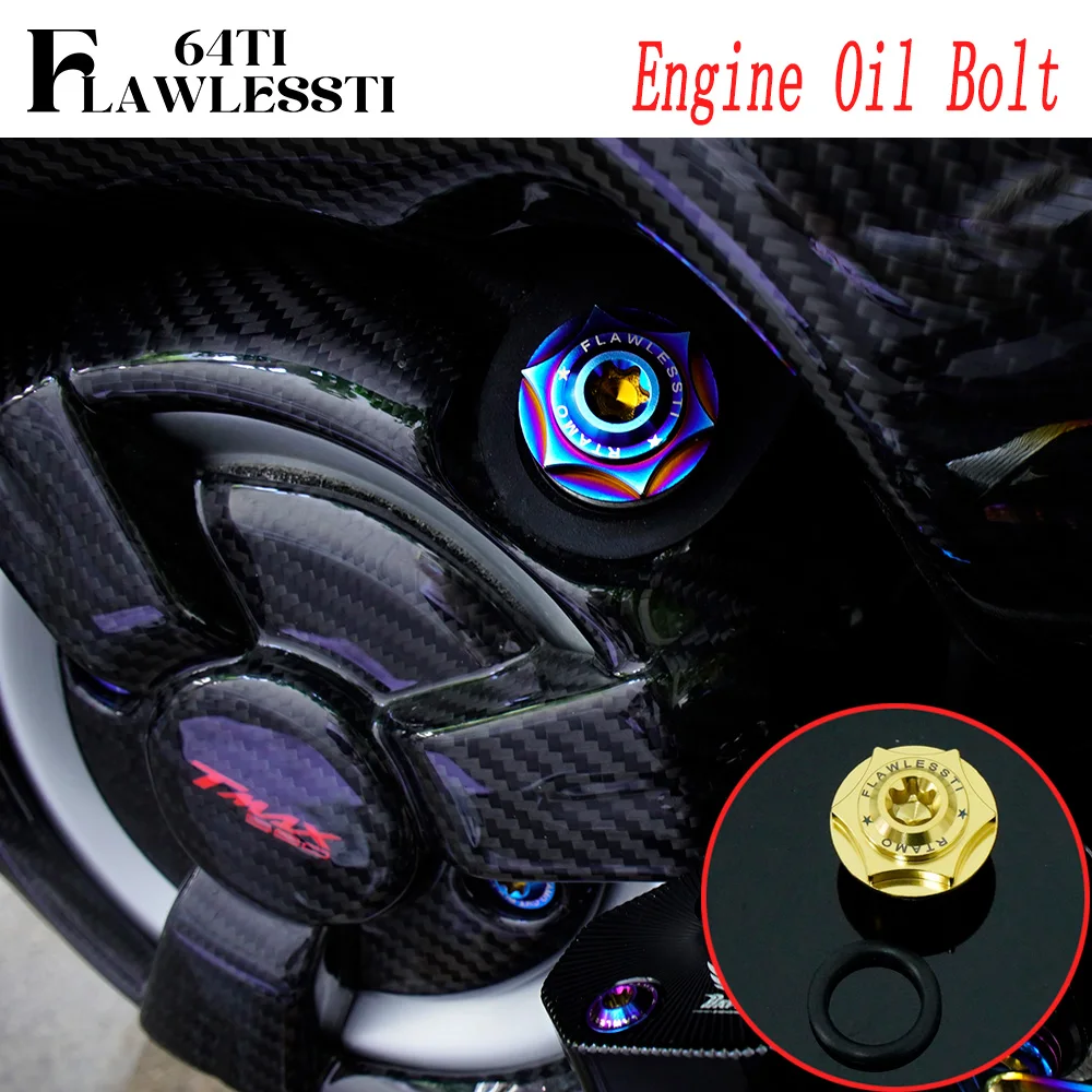 FLAWLESSTI Gr5 Titanium Bolt Sprocket Exhaust Pipe Rear Fender Rear Caliper Rear Axle Engine Oil Bolt For Yamaha Tmax 560 530