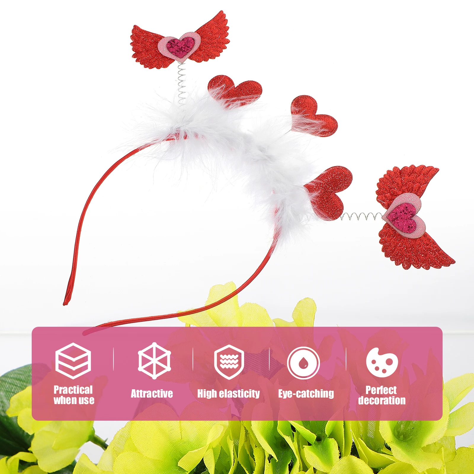 

Heart Shaped Headband for Valentine Party Women Adults Red Color Soft Material Comfortable No Marks Wedding Birthday