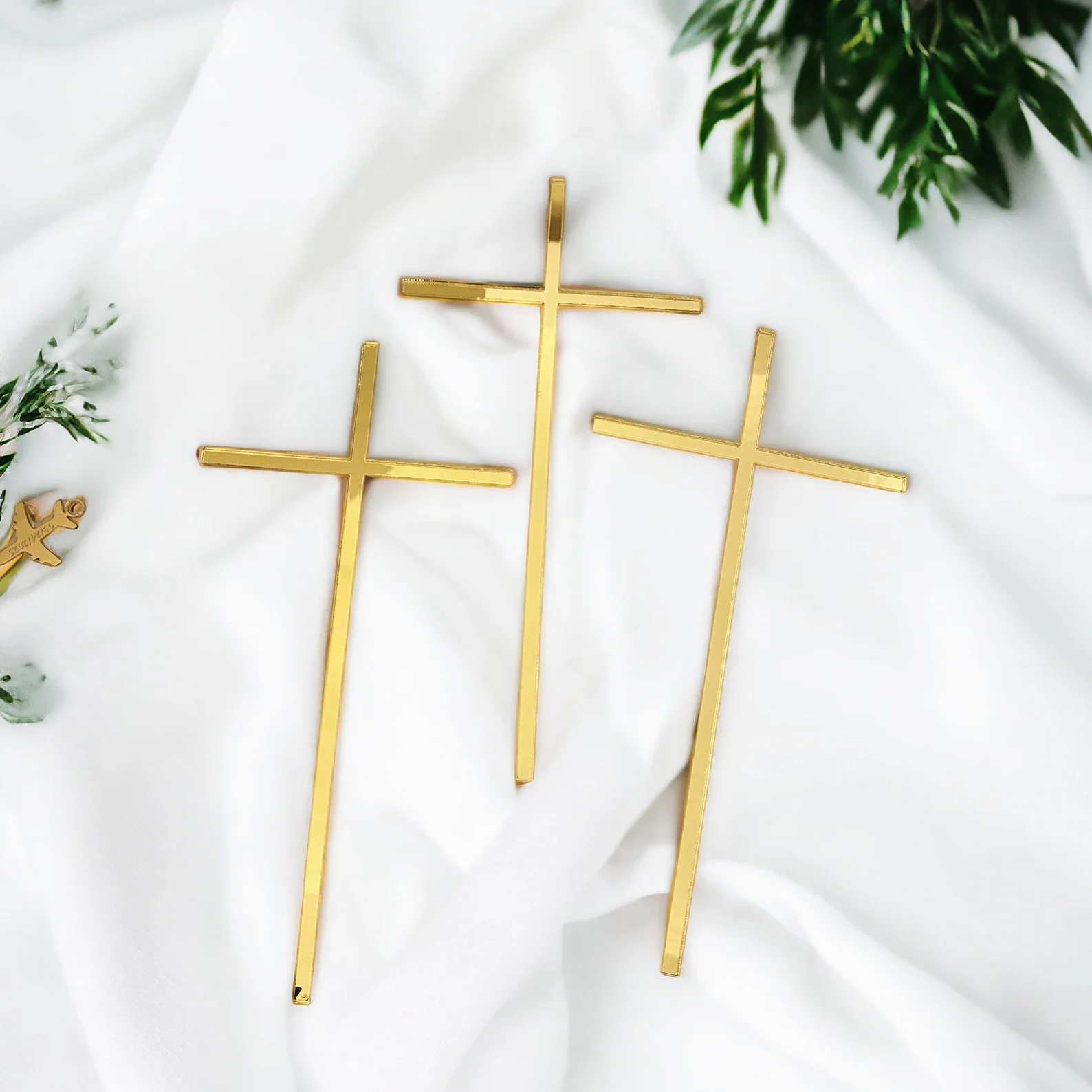 Adorno para tarta de bautismo personalizado, dije cruzado, dije de pastel acrílico cruzado y adorno para tarta para bautismo, comunión, ocasión religiosa