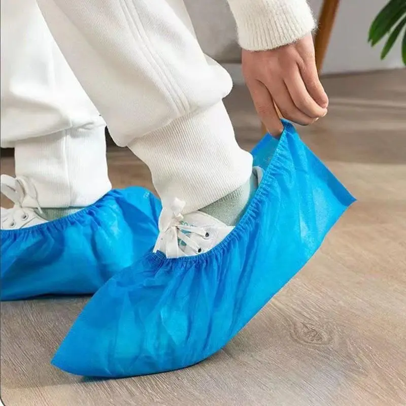 100Pcs Disposable Boot Shoe Covers Foot Booties Shoe Coverings Non Slip Shoe & Boot Covers For Indoor Outdoor Home