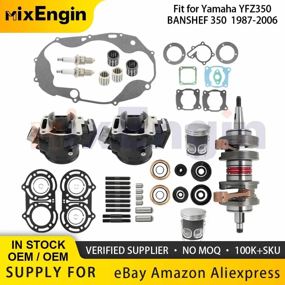 

Motor Engine Crankshaft Piston Rebuild Overhaul Cylinder Gasket Kit 64mm For Yamaha YFZ350 Banshee 350 87-06 Oil Seal YFZ 350