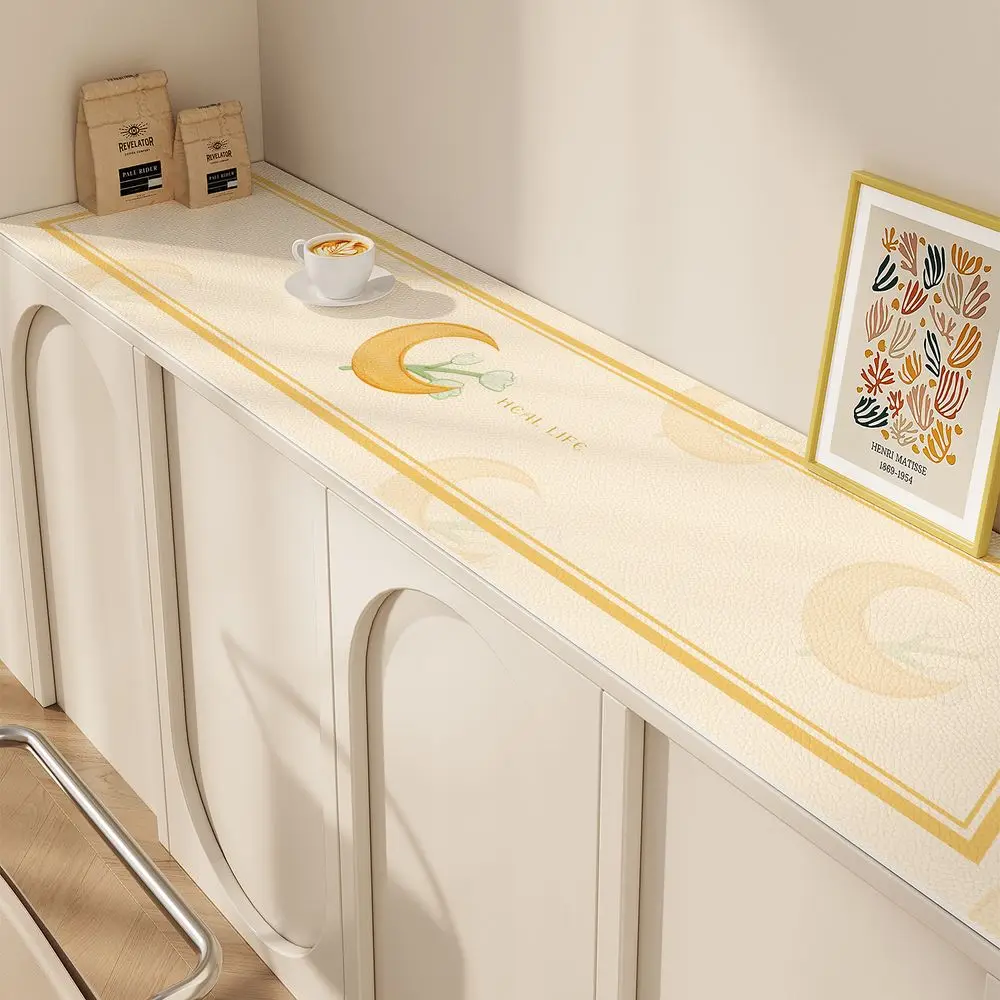 VIKAMA Antique Style Sideboard Rug for TV Stand Non-Washable Water Absorbent Entrance Shoe Counter Surface Protection Pad