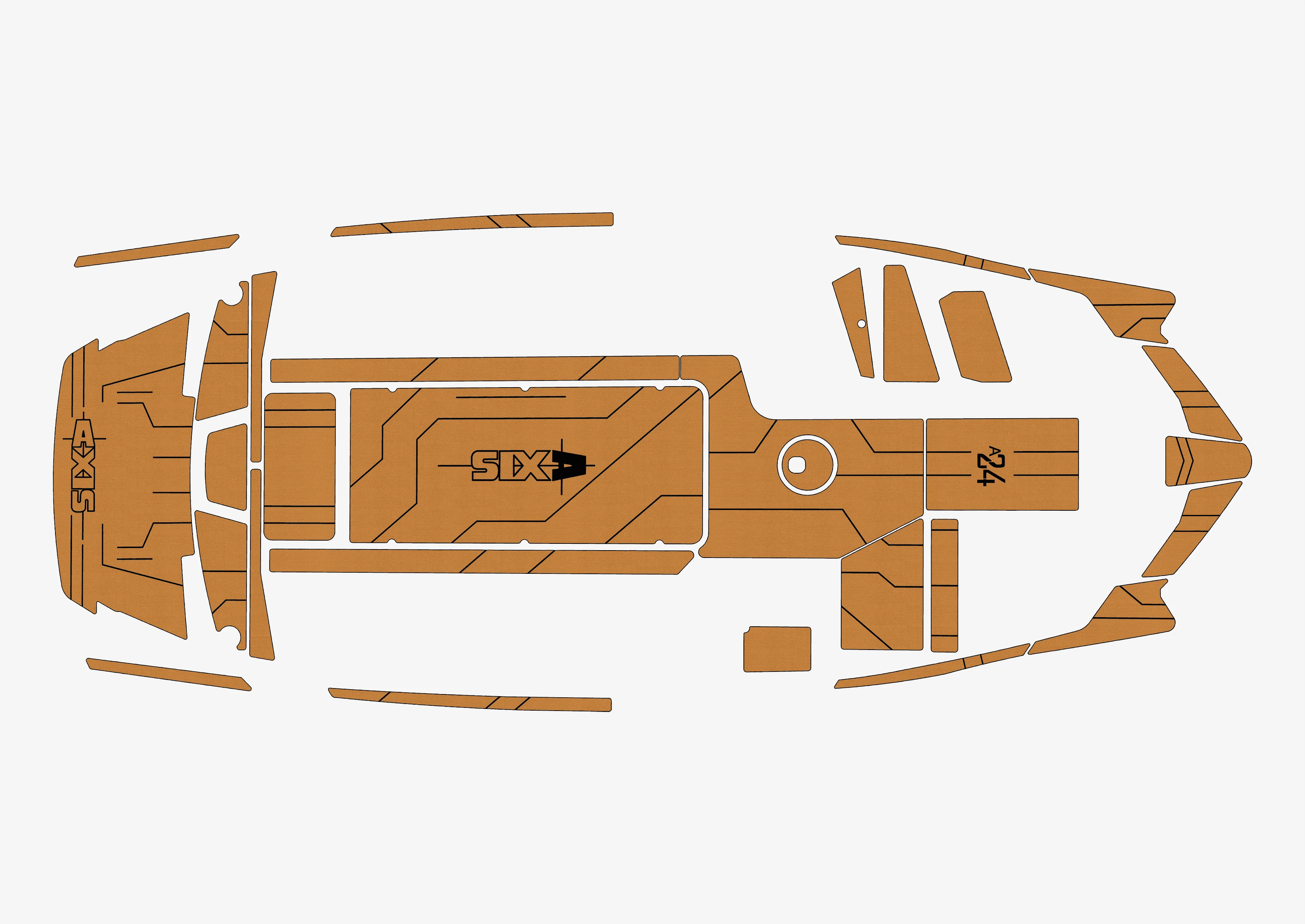 

2018-2020 AIXS A24 1/4 "6 мм пена EVA Нескользящий морской коврик из тикового дерева из ПВХ, морской ковер, морской пол