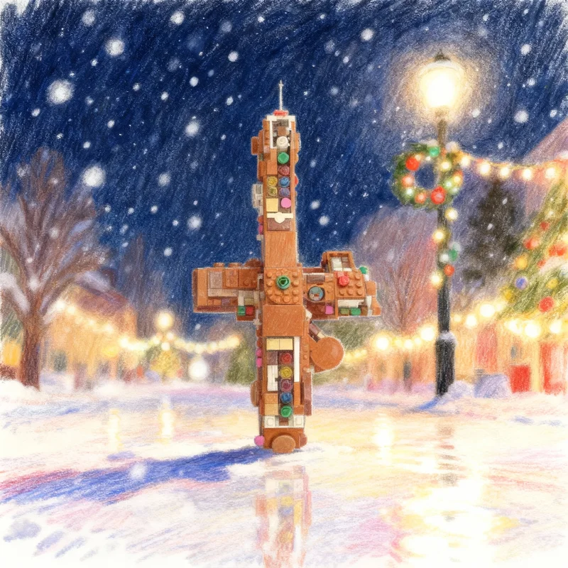 474pcs MOC Gingerbread Stargate Daedalus Model Toys Building Blocks Construction Christmas Gifts Idea DIY Kids Brick Assemble