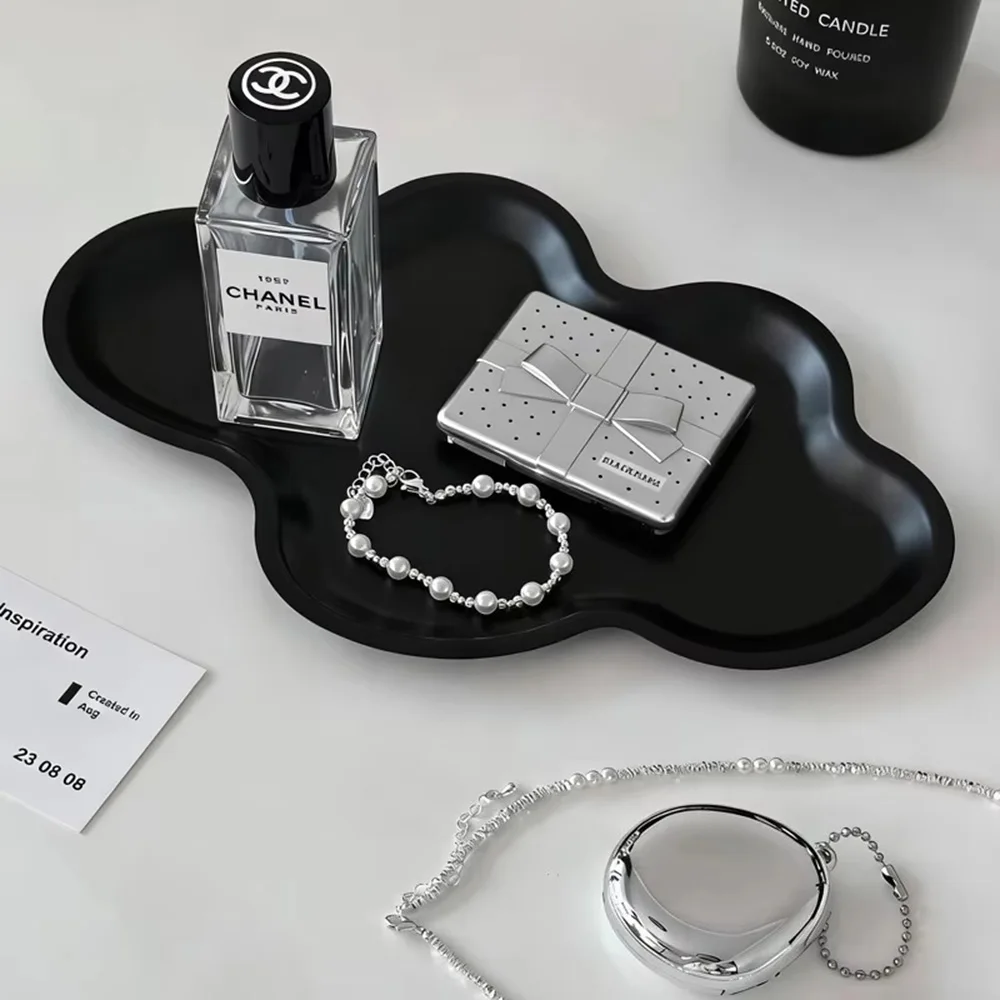 Modern Cloud Stainless Steel Tray, Multi-Purpose Storage Plate for Dessert, Snacks & Jewelry, Home Kitchen Decor