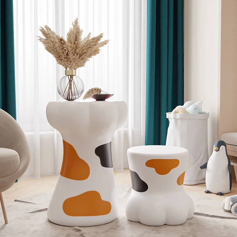 

Creative Lovely Coffee Tea Table Resin Floor Decoration Nordic Living Room Sofa Side Tables Stools Furniture Ornament Art Crafts