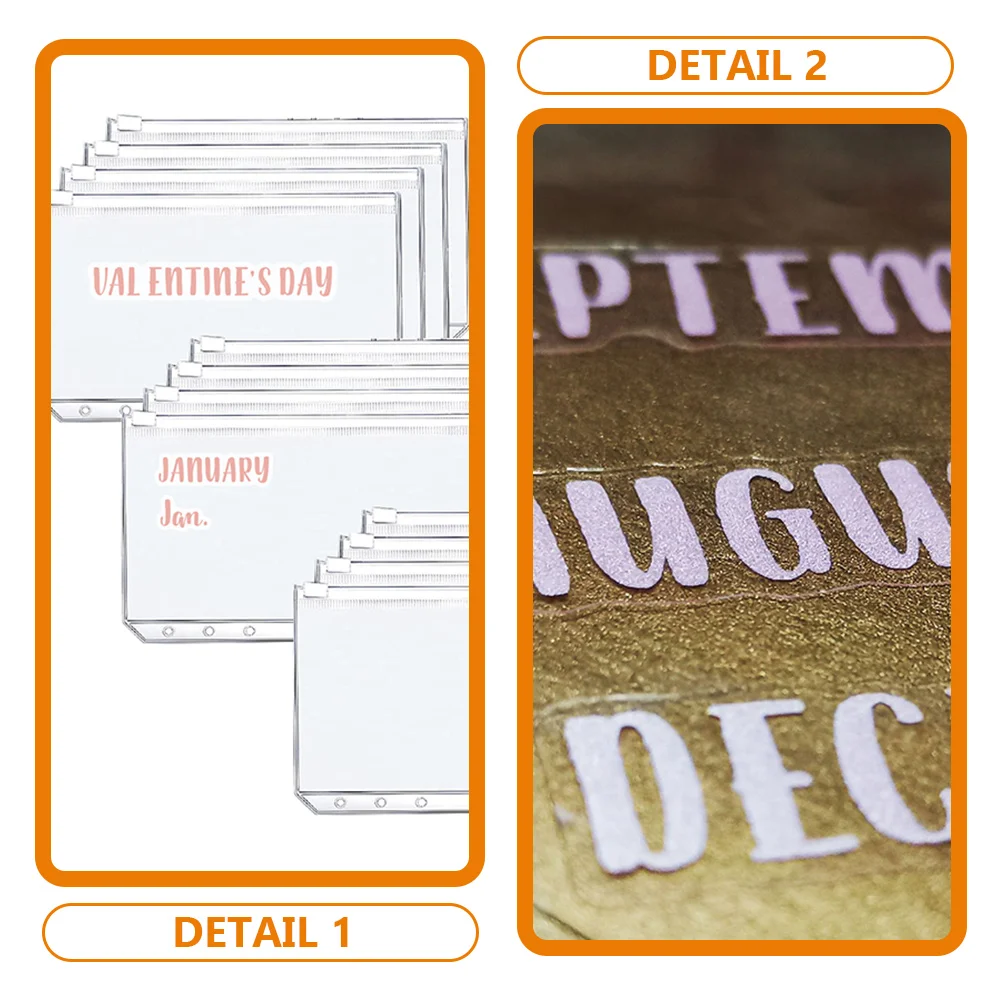 117 Pcs Cash Envelope Rose Gold Binder Sticker Labels Money Multifunction Budget Supply Multi-function Classifying Pvc Tabs