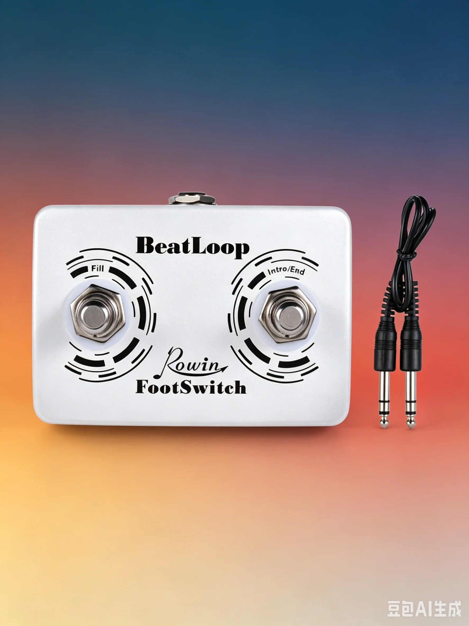 Rowin LFS-01 Footswitch Universal Dual TRS Momentary Footswitch, Compatible Pedal, Zinc Alloy Compact Control Foot Switch