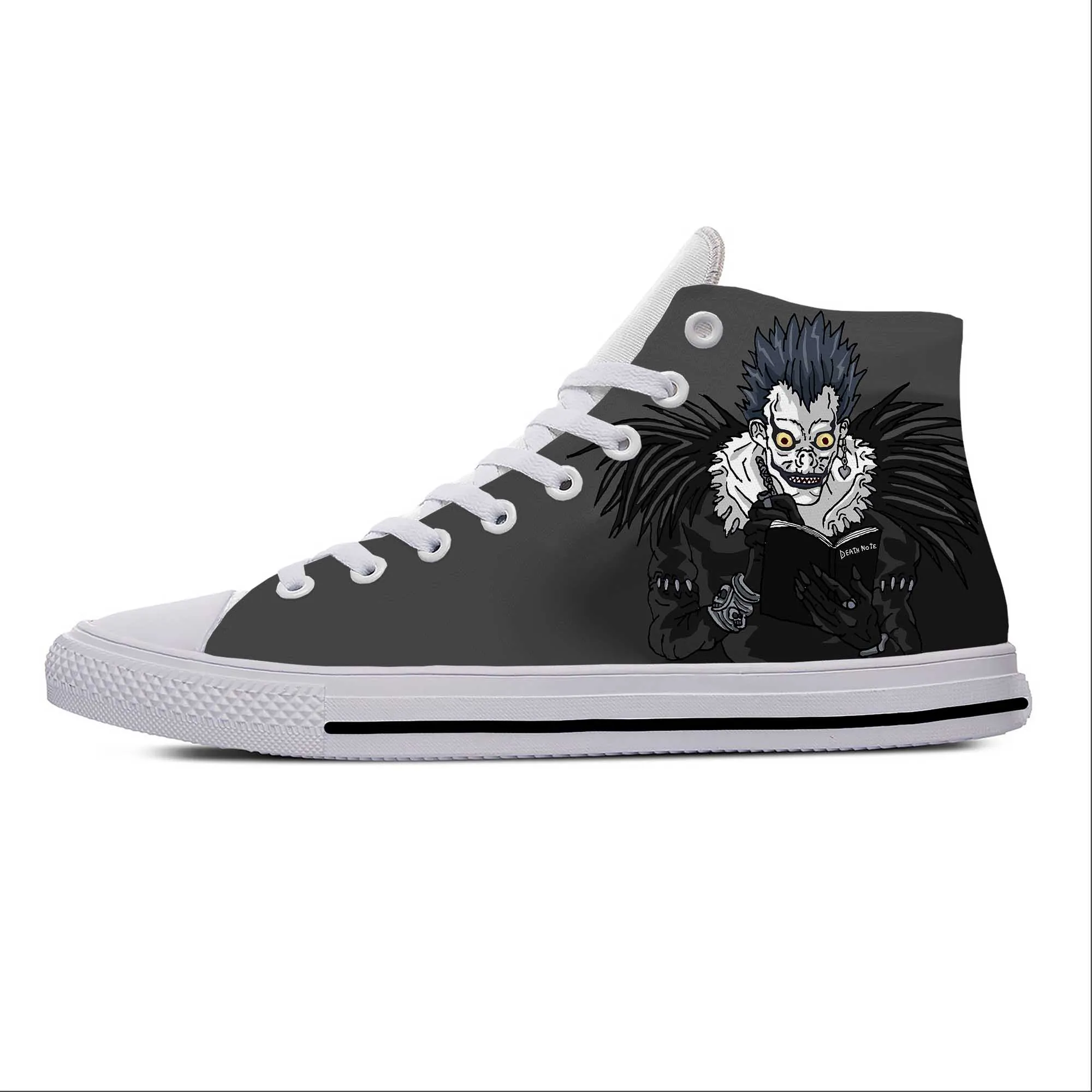 Anime Manga Dos Desenhos Animados Comic Demônio Death Note Ryuk Sapatos de Pano Casuais Alta Top Leve Respirável Impressão 3D Das Mulheres Dos Homens Sneakers