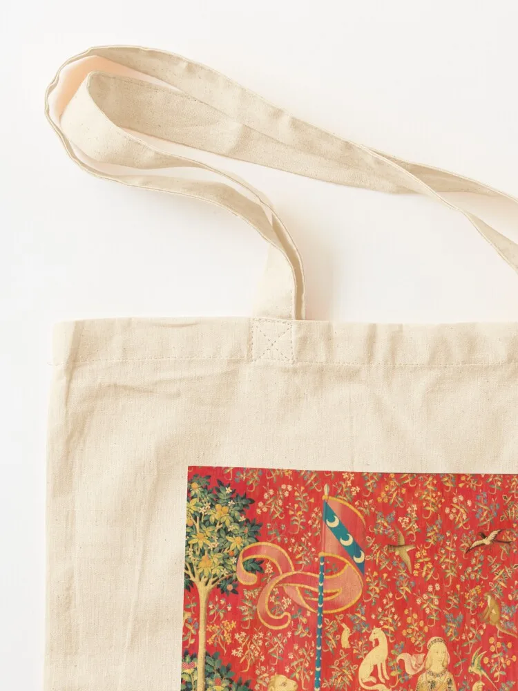 سيدة وحيد القرن طعم، أحمر أخضر الخيال الزهور، الحيوانات حمل حقيبة التسوق أكياس قماش قابلة للطي قماش