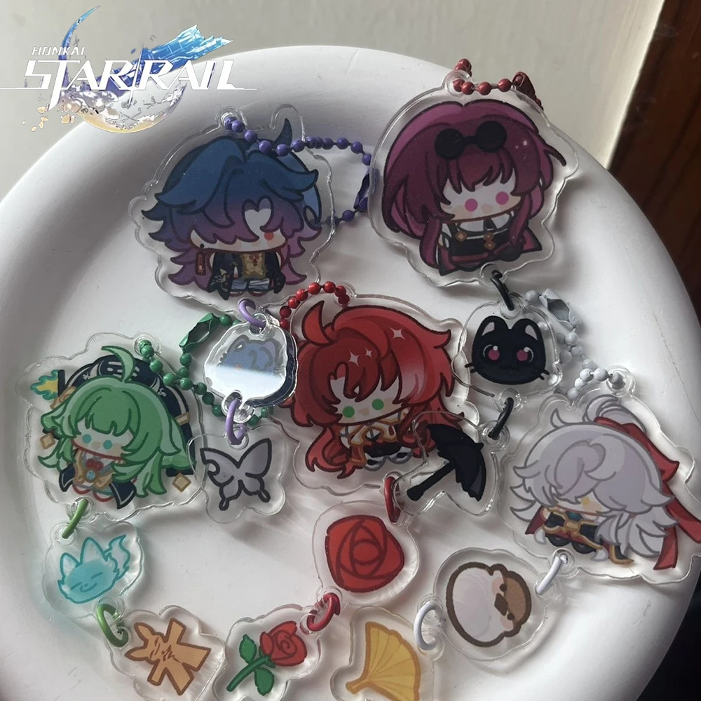 Game Honkai: Star Rail Kafka Blade HuoHuo Jing Yuan Cosplay Keychain Acrylic Phone Chain Cute Keyring Bag Pendant Accessories