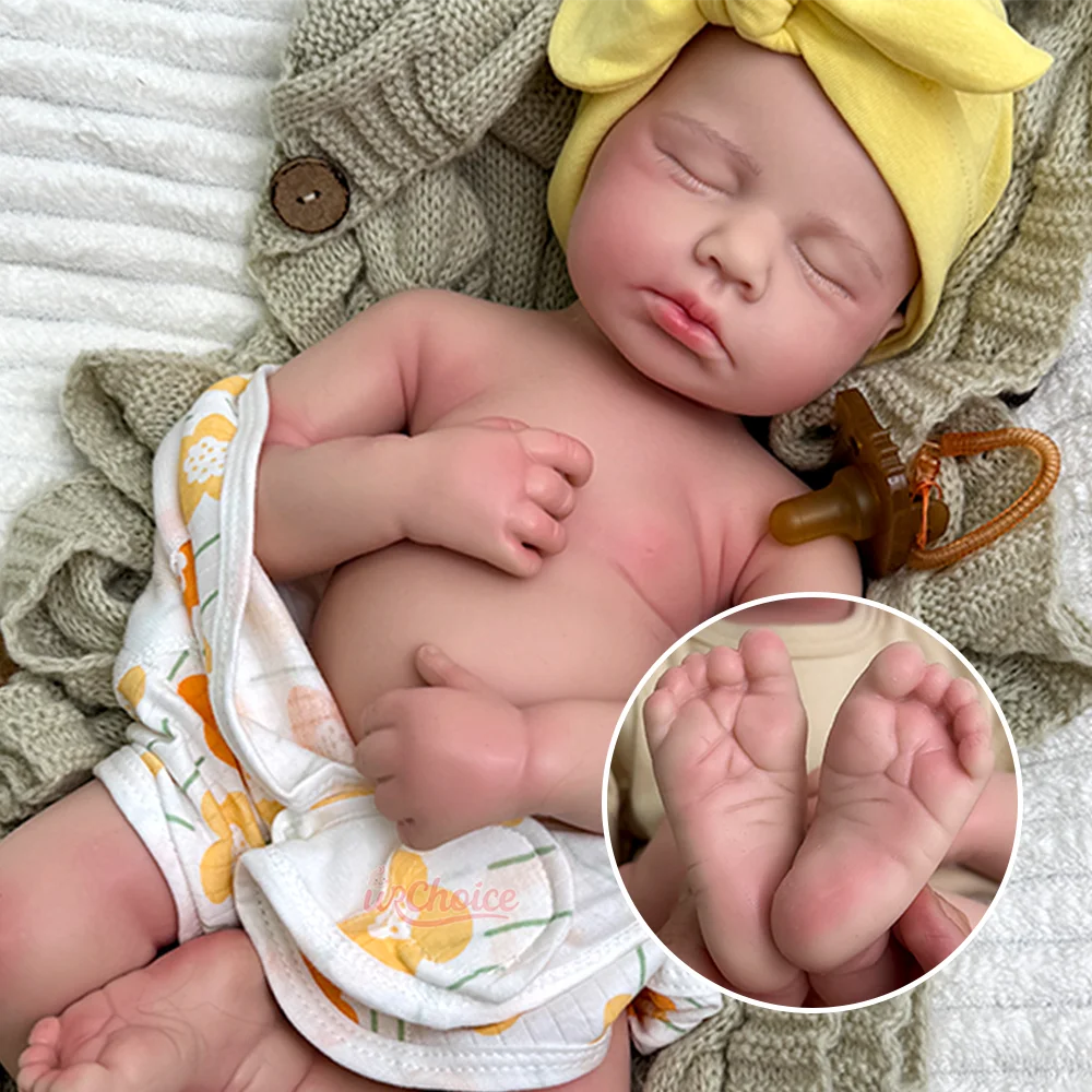 ตุ๊กตาซิลิโคนรีบอร์นขนาด 20 นิ้ว เหมือนจริง ตุ๊กตา Loulou เด็กผู้หญิง งานแฮนด์เมด ตุ๊กตาน่ารัก หลับตาเหมือนเด็กแรกเกิด สำหรับสะสมและเล่น