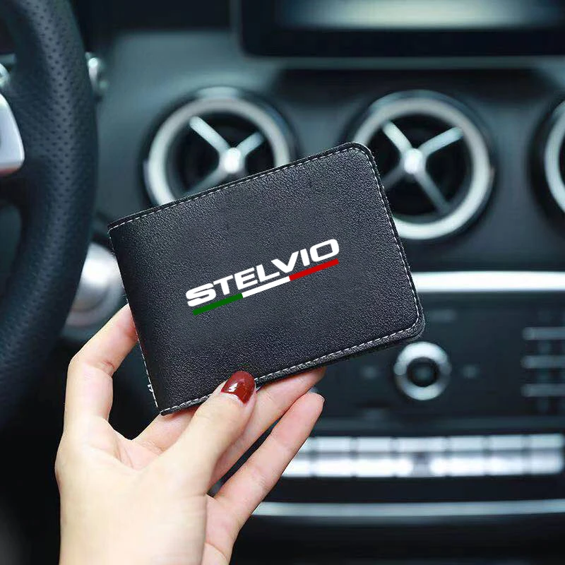 Auto Driver License Cover PU Leather Car Driving Documents Case Credit Card Holder For Alfa Romeo Stelvio Car Accessories