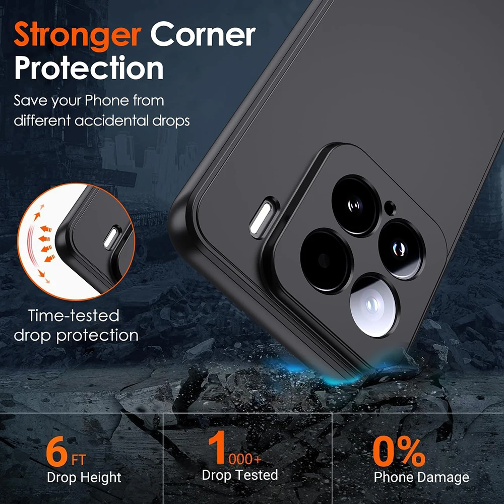 

Square Matte Silicone Soft Case For Xiaomi Mi 15 14 14T 13 13T 12 12X 12T 12S Pro Ultra Lite Luxury Solid Black Thin Cover Shell