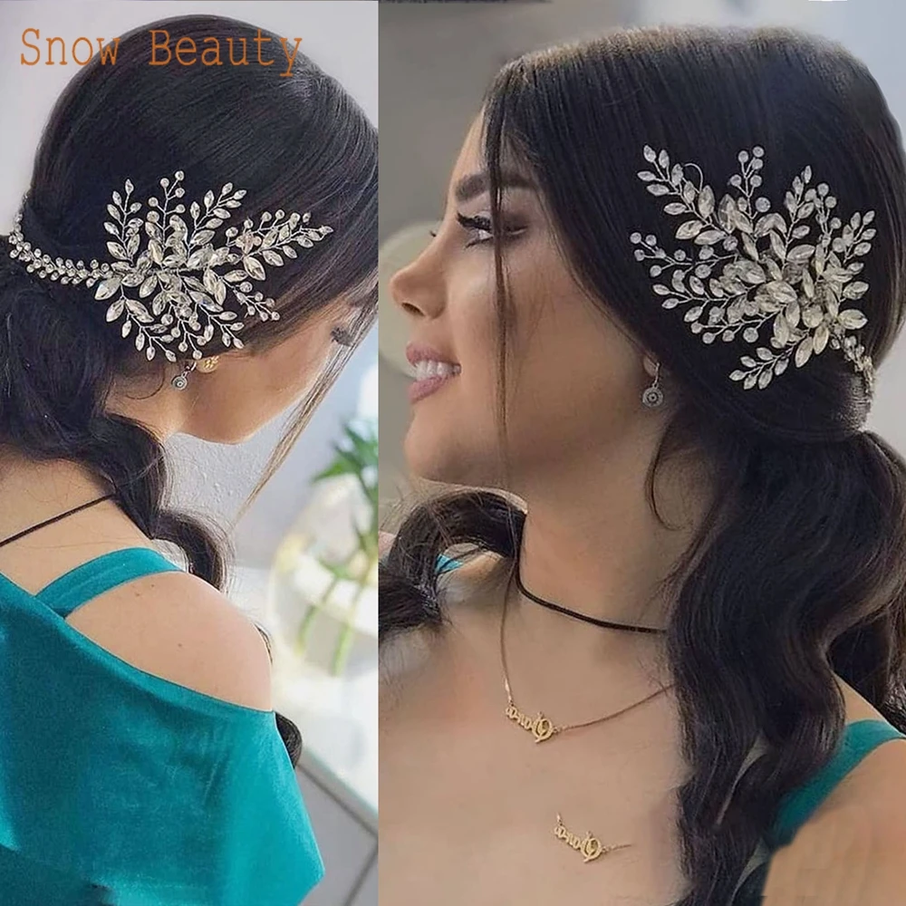 A460 Wedding Headwear Fashion Woman Tiara Rhinestone Bridal Hair Accessories Crystal Bridal Headpiece Soft Bridesmaid Headdress