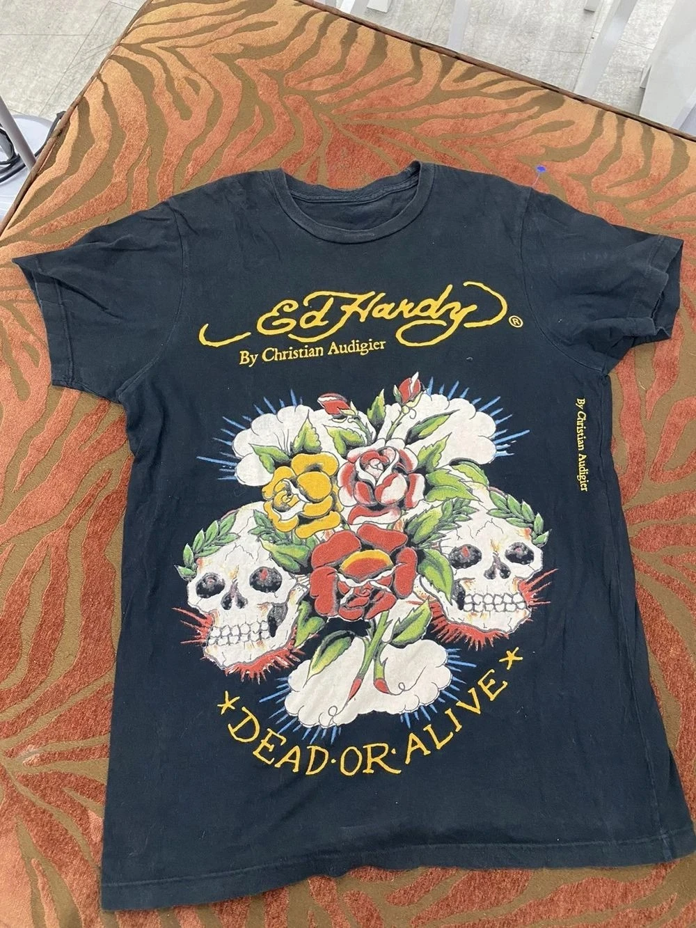 Camiseta Ed Hardy dos anos 90, manga curta, camiseta preta, camiseta com estampa de tatuagem, novidades de primavera/verão, ajuste regular, casual