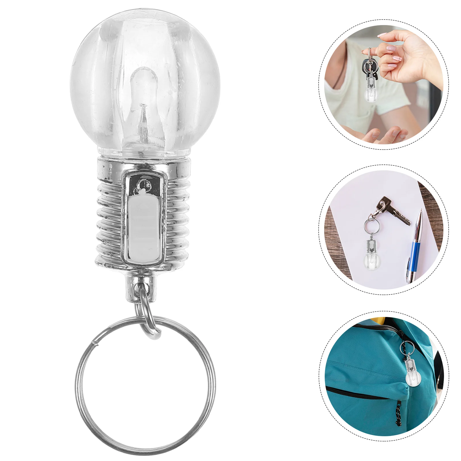 10 Pcs Light Lamp Torch Keyring Unique Design Keychain Mini Flashlight LED Bulb Fob