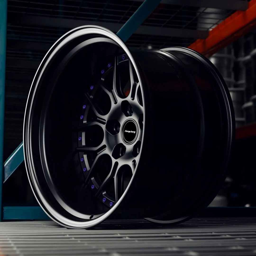 New model of 26 2 3 Piece Forged Alloy Wheels with Carbon Fiber Lip 18 19 20 21 22 Inch 5x112 5x120 5x114.3 Deep Dish Rims for