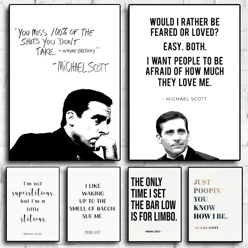 Motivational Quotes Poster The Office Classic Tv Show Michael Scott Canvas Painting Wall Art Pictures Office Home Decor Gift